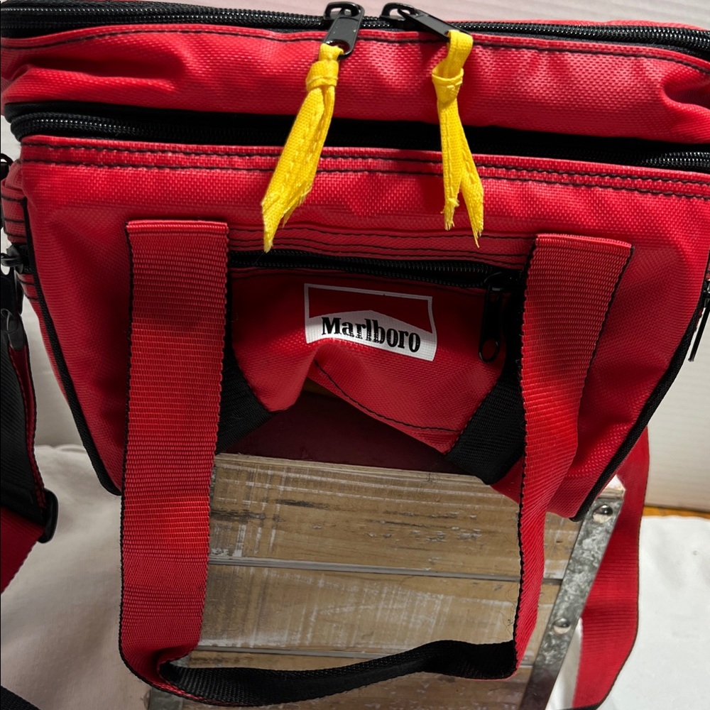 Marlboro Red Duffel Bag with Black Accents